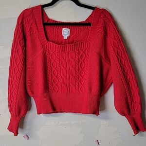 Red Cable Knit Sweater
